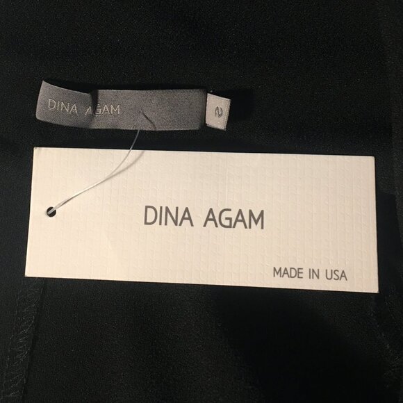 Anthropologie Dina Agam Black Crepe & Blue Lambskin Mock Sleeveless Shift Dress - Picture 12 of 16